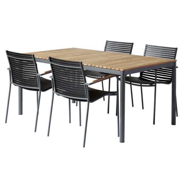 Mood Classic Set - Table & Four Chairs - Anthracite