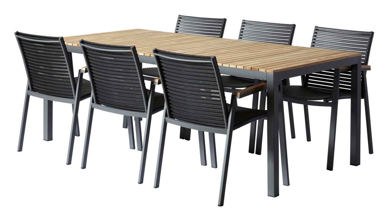 MOOD Classic Extreme Set - Table & Six Chairs - Anthracite