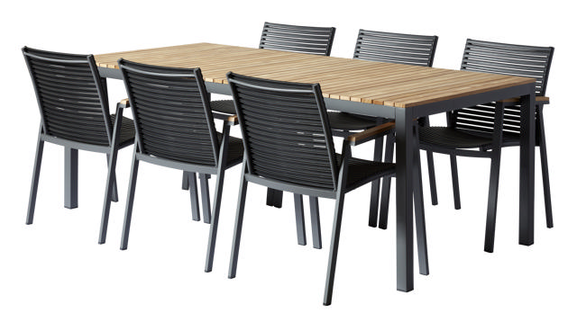 MOOD Classic Extreme Set - Table & Six Chairs - Anthracite