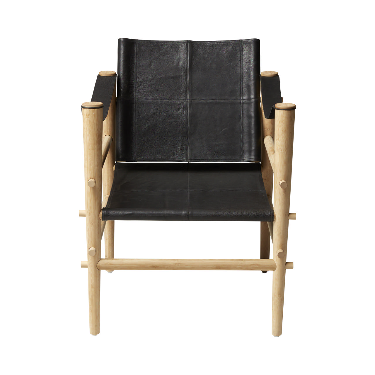 Noble Safari Chair - Bamboo & Black Leather