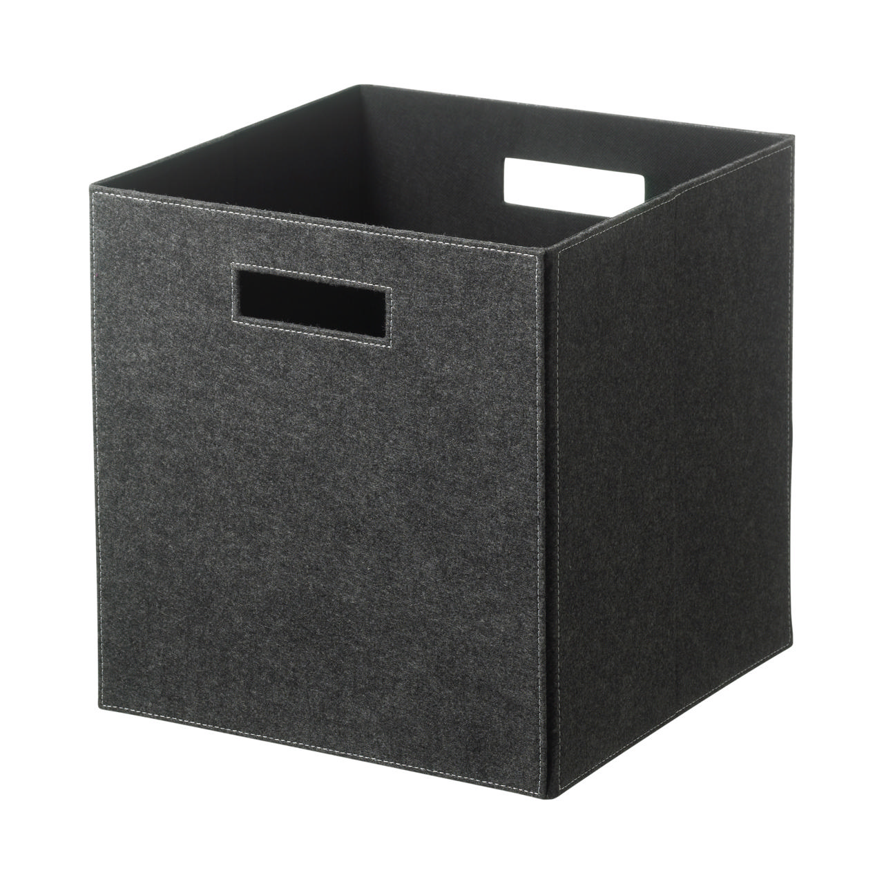 Shelf box, dark grey felt