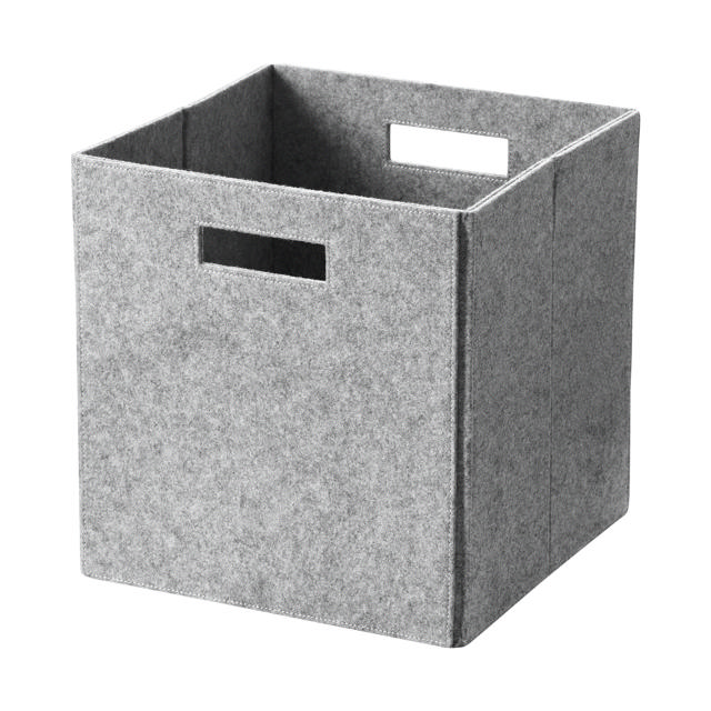 Shelf box, light grey felt