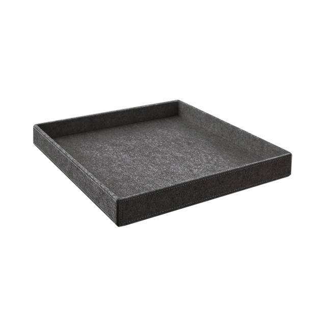 Lid for shelf box, dark grey felt