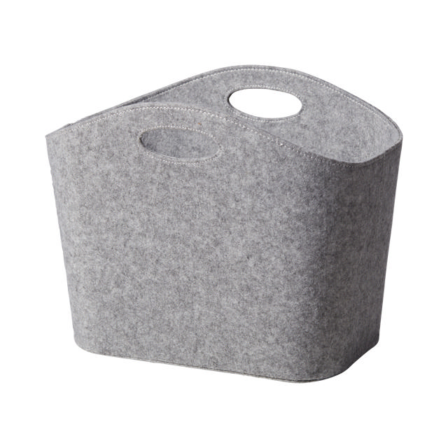 Basket, light grey felt