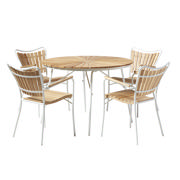 Ellen Set - 110 cm Table & Four Chairs - White