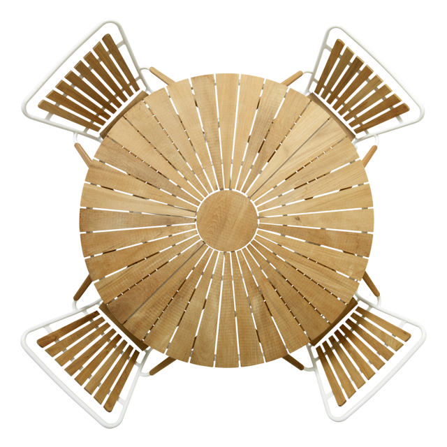 Ellen Set - 110 cm Table & Four Chairs - White