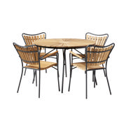 Ellen Set - 110 cm Table & Four Chairs - Anthracite