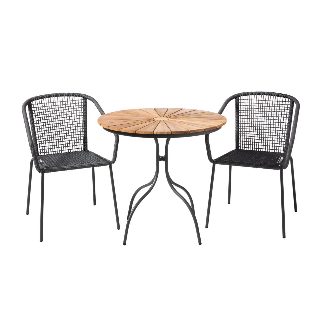 Ellen & Luno Set - Café Table & Two Chairs - Anthracite