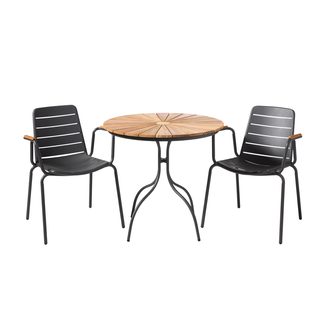 Ellen & Parc Set - Café Table & Two Chairs - Anthracite