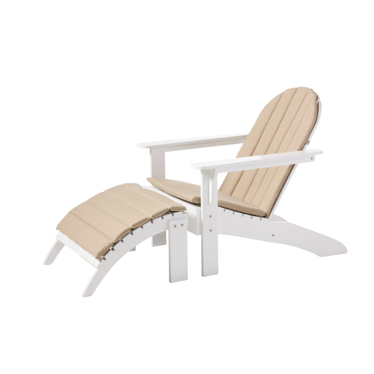 Adirondack Set with Cushions - White