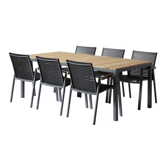 MOOD Classic Extreme Set - Table & Six Chairs - Anthracite