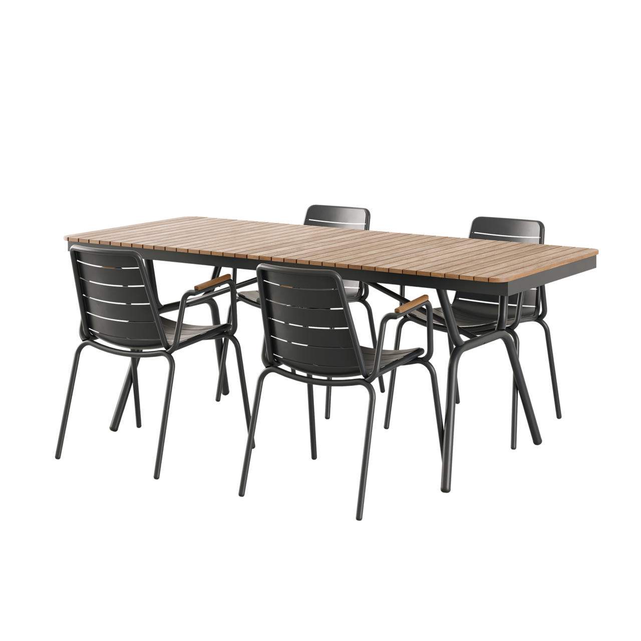Parc Set - Table & Four Chairs - Anthracite