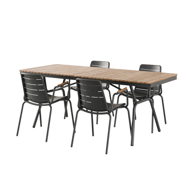 Parc Set - Table & Four Chairs - Anthracite