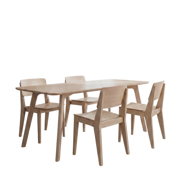 Elvo Set - Dining Table & Four Chairs
