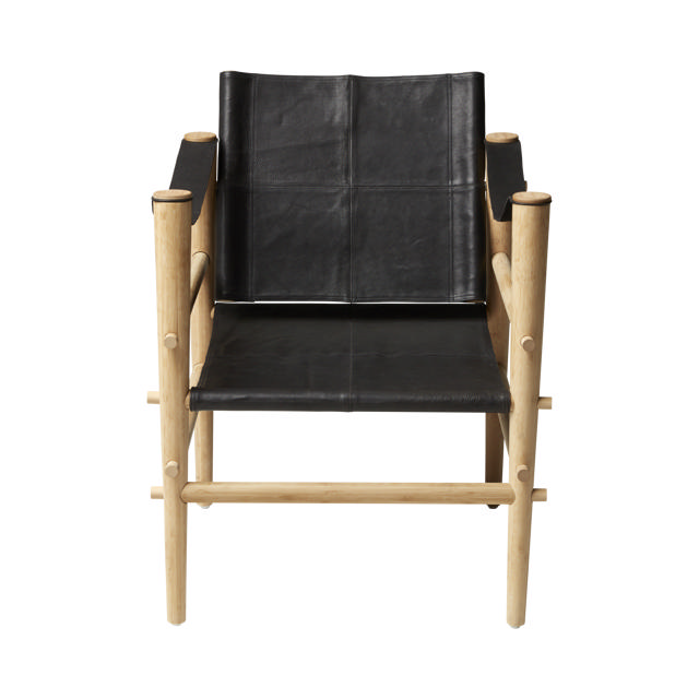 Noble Safari Chair - Bamboo & Black Leather
