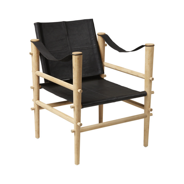 Noble Safari Chair - Bamboo & Black Leather