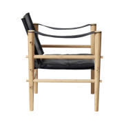 Noble Safari Chair - Bamboo & Black Leather