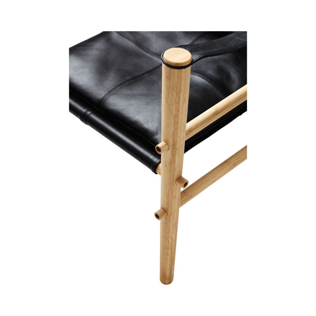 Noble Safari Chair - Bamboo & Black Leather