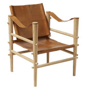 Noble Safari Chair - Bamboo & Light Brown Leather