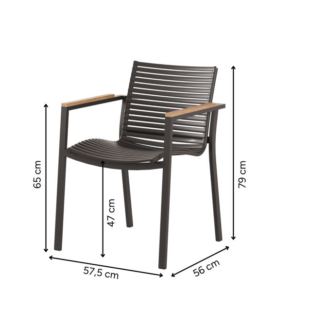Mood Square Chair with Low Back - Anthracite