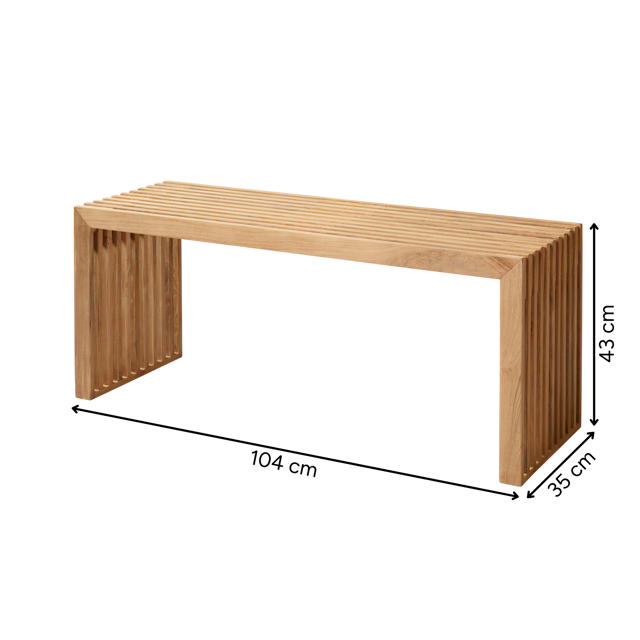 Rib Three-Seater Bench - Teak