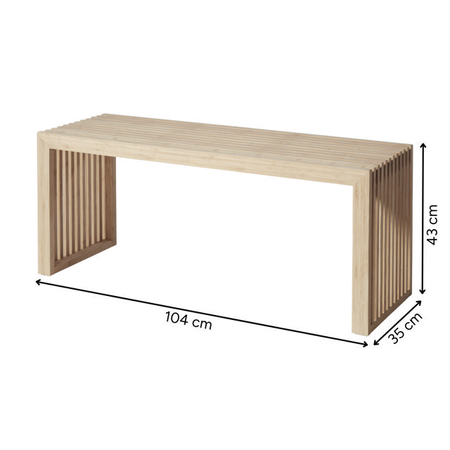 Rib Three-Seater Bench - Bamboo
