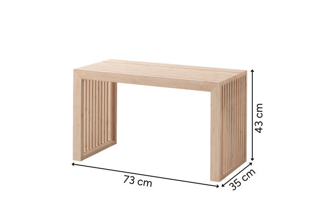 Rib Two-Seater Bench - Bamboo