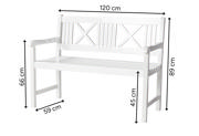 Rosenborg Two-Seater Bench - White