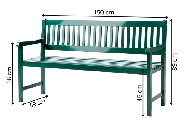 Brighton Bench Three-Seater - Green 