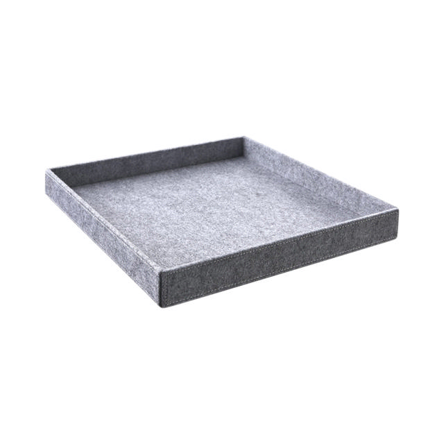 Lid for shelf box, light grey felt