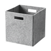 Lid for shelf box, light grey felt