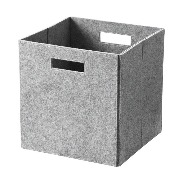 Lid for shelf box, light grey felt