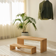 Rib Multifunctional Bench with Storage - Bamboo