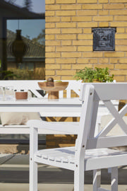 Sofiero Set - Three-Seater Bench, Two Chairs & Table - White