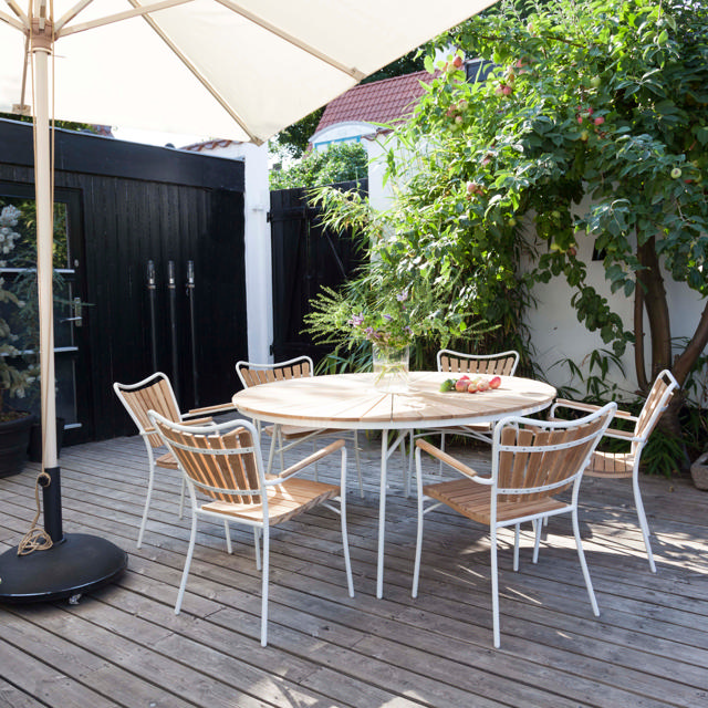 Ellen Set - 150 cm Table & Six Chairs - White