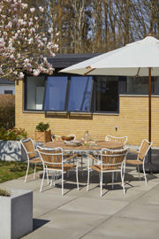 Ellen Set - 150 cm Table & Six Chairs - White