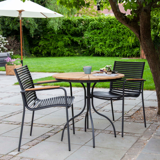 Ellen & Mood Classic Set - Café Table & Two Chairs - Anthracite