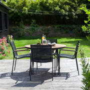 Ellen & Mood Classic Set - Table 110 cm & Four Chairs - Anthracite