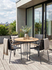 Ellen & Mood Classic Set - Table 110 cm & Four Chairs - Anthracite