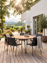 Ellen & Mood Classic Set - Table 130 cm & Five Chairs - Anthracite