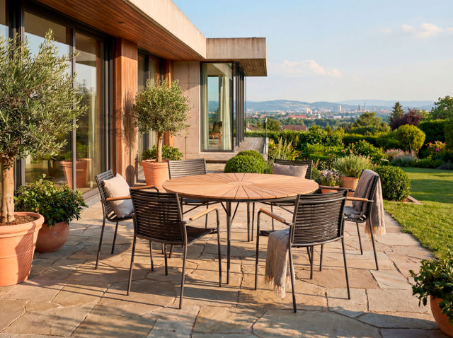 Ellen & Mood Classic Set - Table 150 cm & Six Chairs - Anthracite