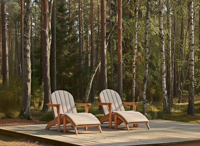 Adirondack Set with Cushions - Teak