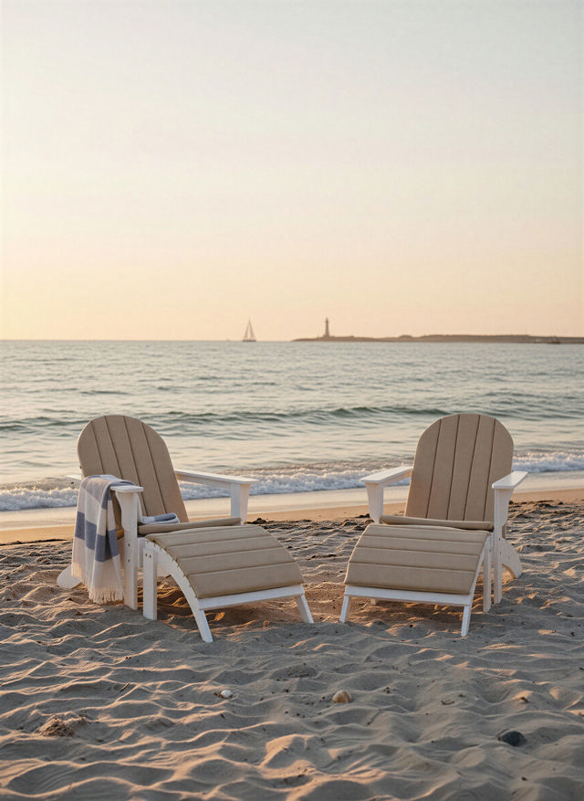 Adirondack Set with Cushions - White