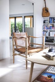 Noble Safari Chair - Bamboo & Light Brown Leather