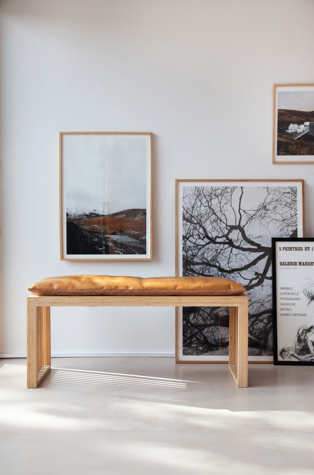 Rib Three-Seater Bench - Bamboo