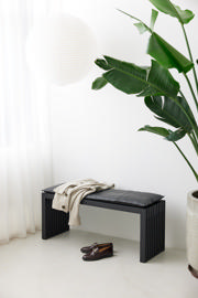 Rib Three-Seater Bench - Black