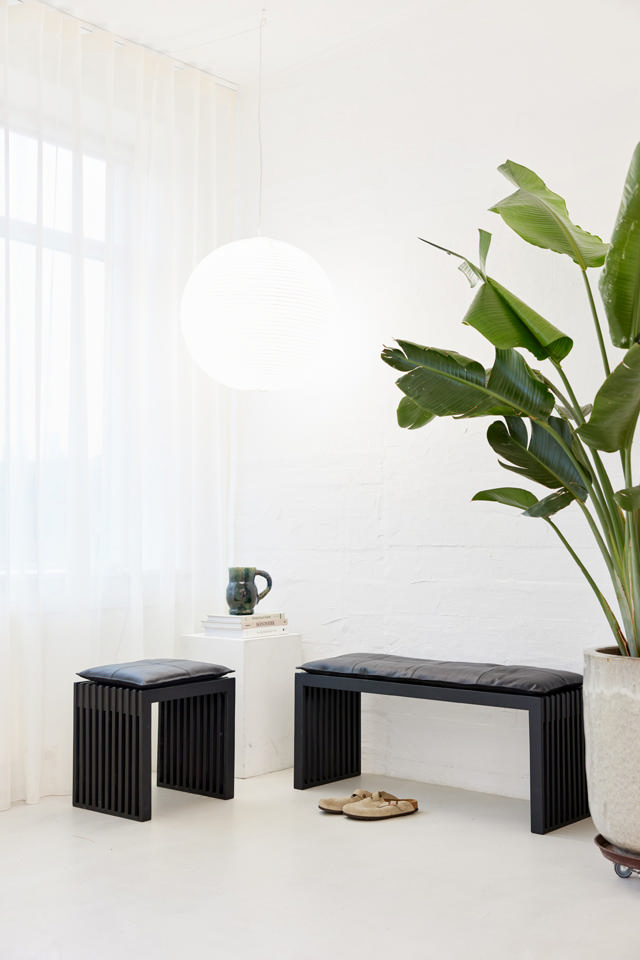 Rib Three-Seater Bench - Black