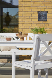 Sofiero Three-Seater Bench - White